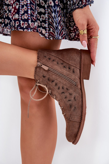 Basso Stivali con elementi traforati S.Barski HY51-185 colore marrone 2