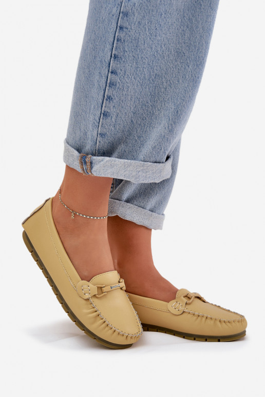 isoscele Pelle Mocassini con ornamenti S.Barski LR51-547 colore giallo