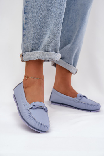 S.Barski LR51-547 mocassini in pelle con ornamenti blu 2