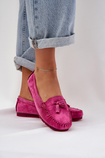 Appartamento delle donne Mocassini classici in camoscio S.Barski LR51-548 colore rosa