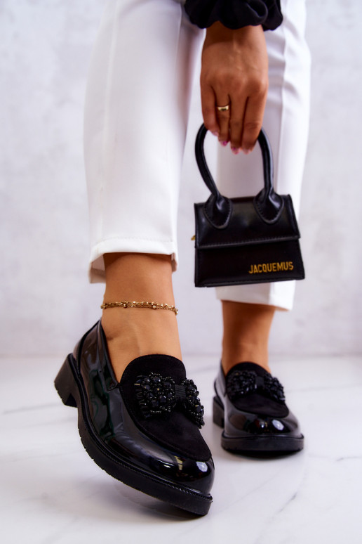 Stile elegante Mocassini laccati Mocassini colore nero Belize Stile elegante Mocassini laccati Mocassini colore nero Belize