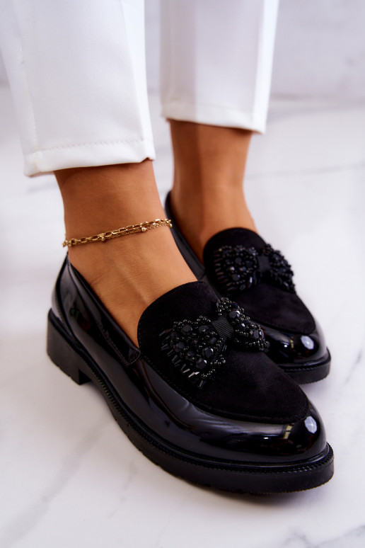 Stile elegante Mocassini laccati Mocassini colore nero Belize Stile elegante Mocassini laccati Mocassini colore nero Belize