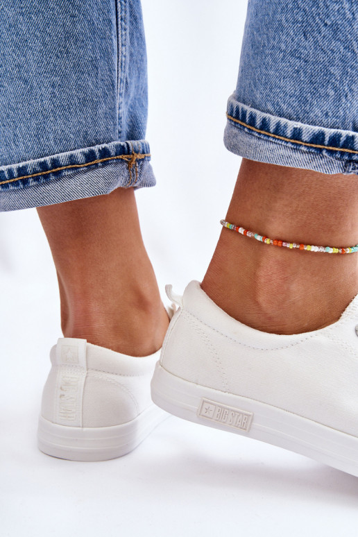 Femminile Senza intoppi scarpe da ginnastica con suola piatta Big Star LL274058 Colore bianco