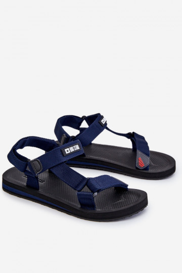 Deveschio sandali con chiusure adesive Big Star DD174718 blu scuro