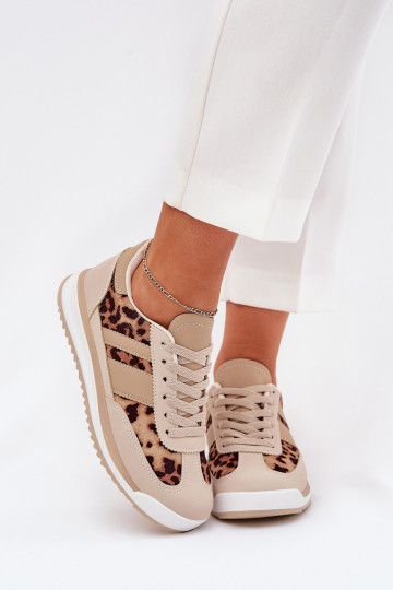 scarpe da ginnastica Scarpe modello sneakers Femminile con motivi di pelliccia di leopardo beige-colore marrone Galabis 2