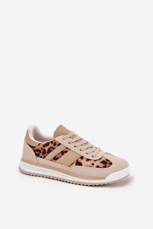 scarpe da ginnastica Scarpe modello sneakers Femminile con motivi di pelliccia di leopardo beige-colore marrone Galabis