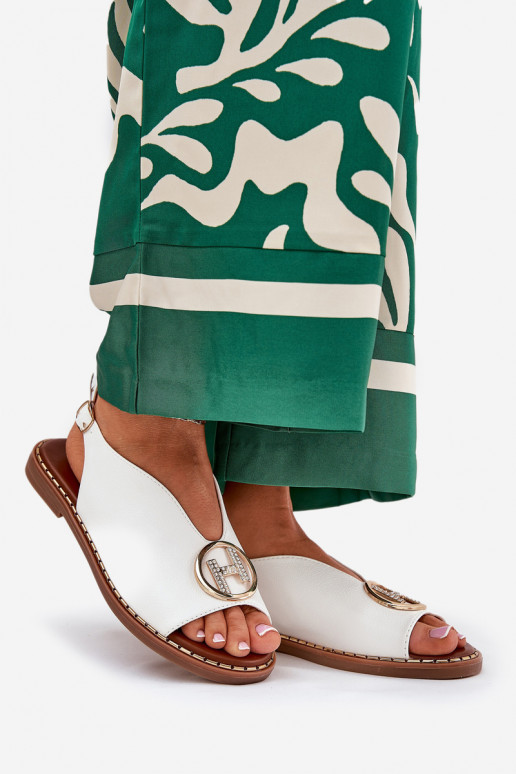 isoscele Stile elegante sandali con ornamenti Colore bianco Iseliria