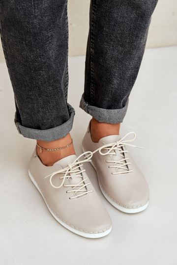 Scarpe stringate in pelle D&A LR51-645 color sabbia