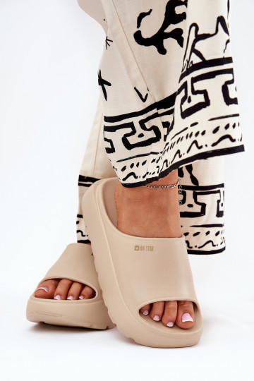 Ciabatte leggere donna con plateau Big Star RR274A569 color sabbia