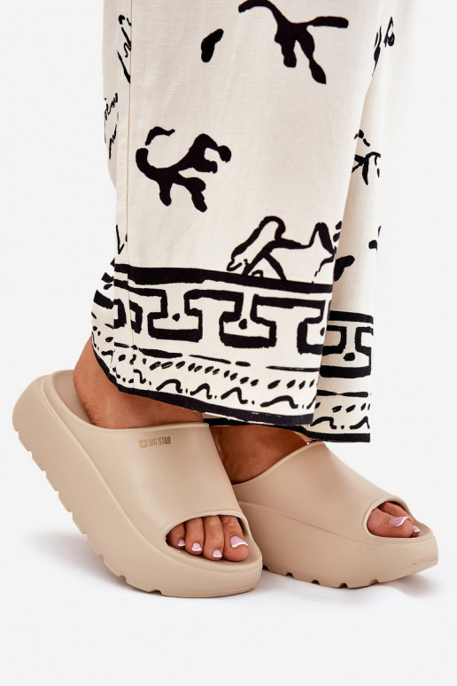 Pantofole leggere Pantofole da donna con una piattaforma Big Star RR274A569 beige