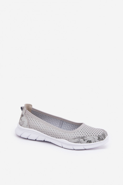 Pelle Ballerine traforate Vinceza 95323 colore grigio Pelle Ballerine traforate Vinceza 95323 colore grigio
