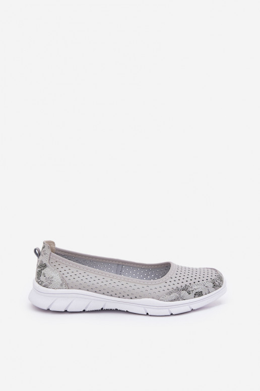 Pelle Ballerine traforate Vinceza 95323 colore grigio Pelle Ballerine traforate Vinceza 95323 colore grigio