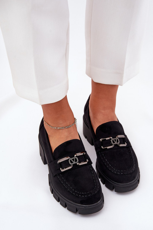 in ecopelle scamosciataoAe scarpe Femminile con ornamenti Vinceza 39921 colore nero