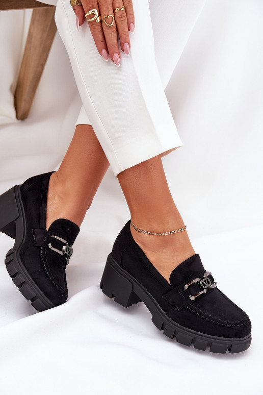 in ecopelle scamosciataoAe scarpe Femminile con ornamenti Vinceza 39921 colore nero