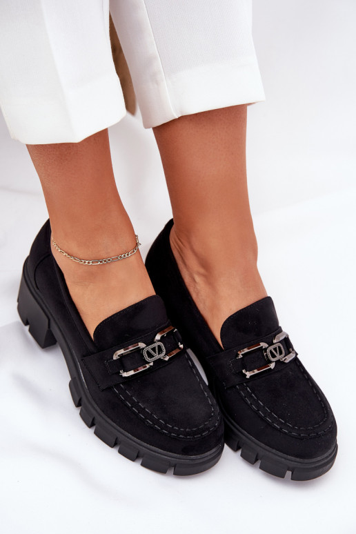 in ecopelle scamosciataoAe scarpe Femminile con ornamenti Vinceza 39921 colore nero