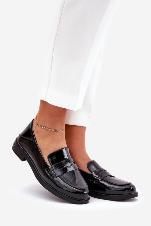 Stile elegante Mocassini laccati Femminile Z Abilitatoturalnej Skóry Vinceza 18100 colore nero Stile elegante Mocassini laccati Femminile Z Abilitatoturalnej Skóry Vinceza 18100 colore nero