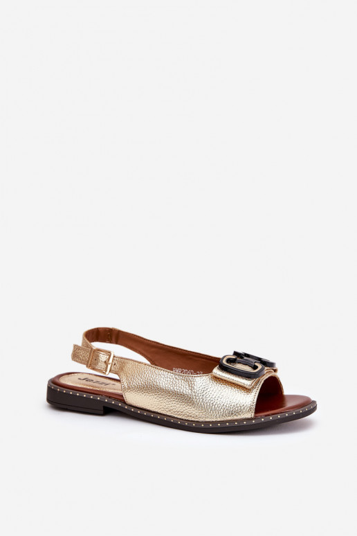 Sandali bassi con ornamenti Eko Pelle colore dorato Lilria