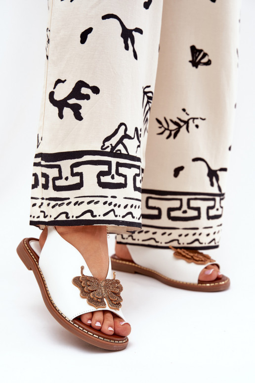 Sandali da donna con tacchi larghi con ornamenti Colore bianco Setorina