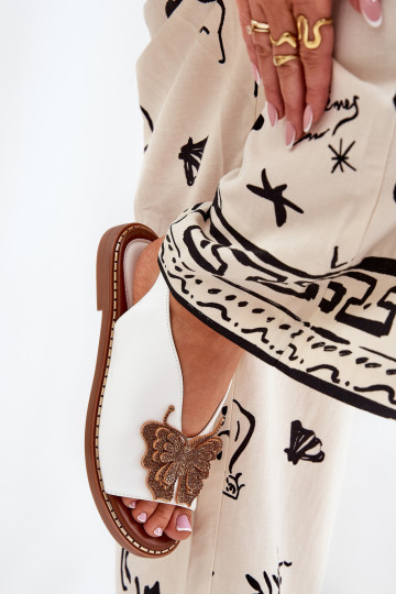 Sandali da donna con tacchi larghi con ornamenti Colore bianco Setorina 2