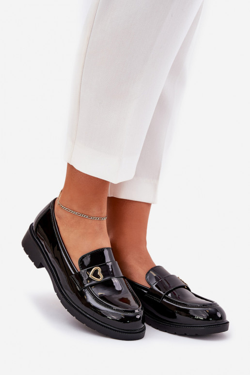 Mocassini laccati Femminile Con il cuore S.Barski HY51-379 colore nero Mocassini laccati Femminile Con il cuore S.Barski HY51-379 colore nero