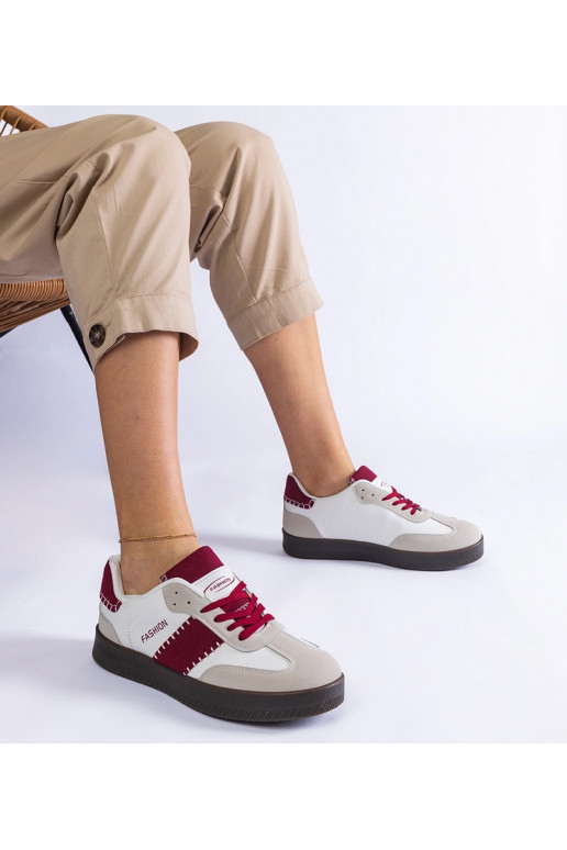 Sneakers bordeaux con piattaforma e...