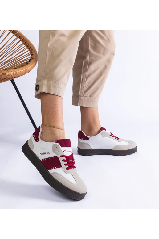 Sneakers bordeaux con piattaforma e...