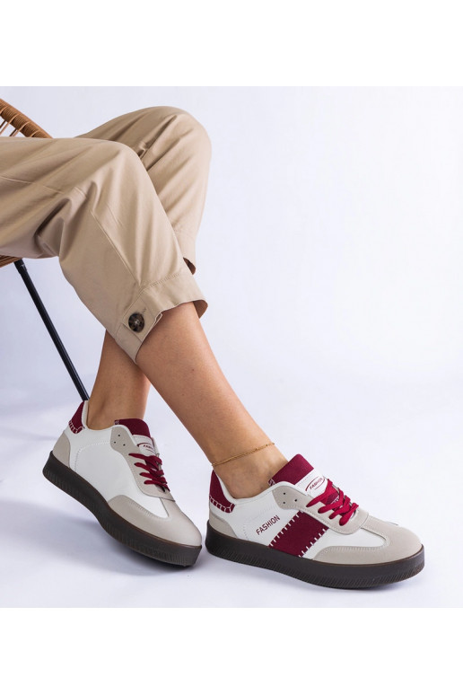 Sneakers bordeaux con piattaforma e...