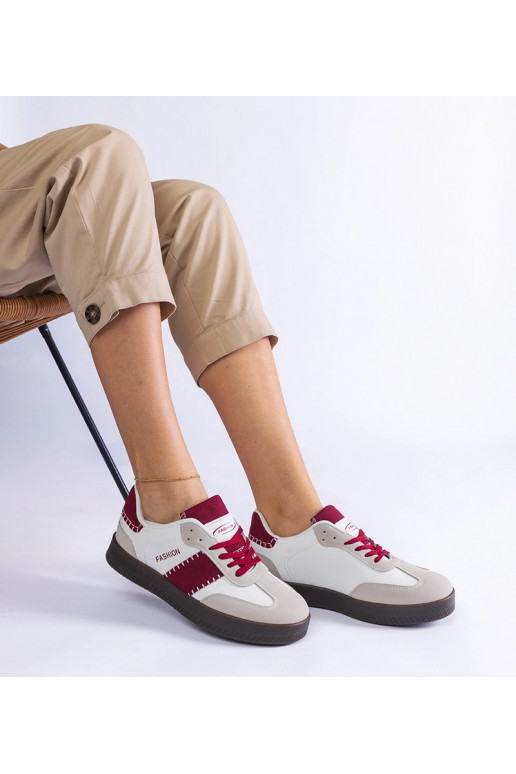 Sneakers bordeaux con piattaforma e...