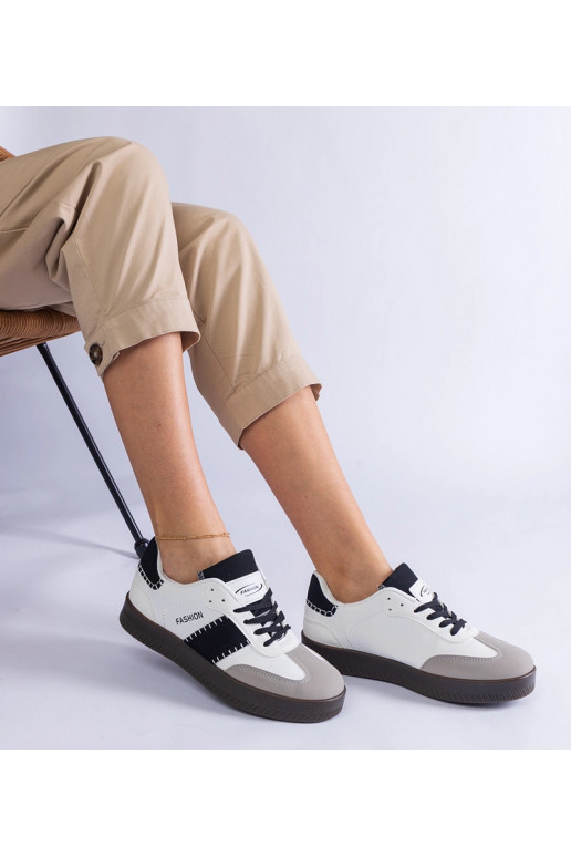 Sneakers bianche con piattaforma e...