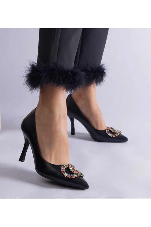 Décolleté nere decorate con zirconi...