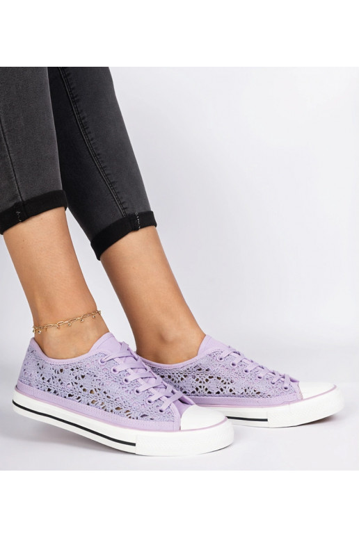 Trampoli viola da donna in tessuto...