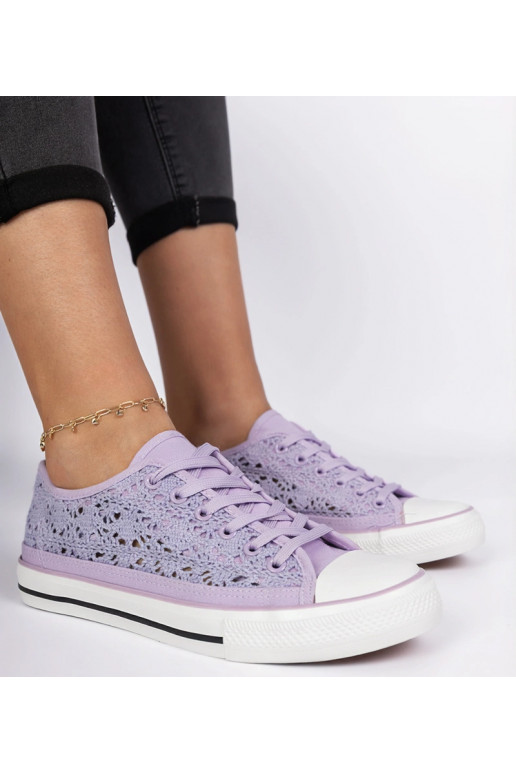 Trampoli viola da donna in tessuto...