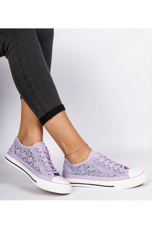 Trampoli viola da donna in tessuto...