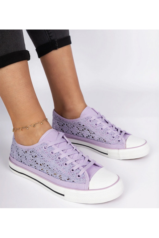 Trampoli viola da donna in tessuto...