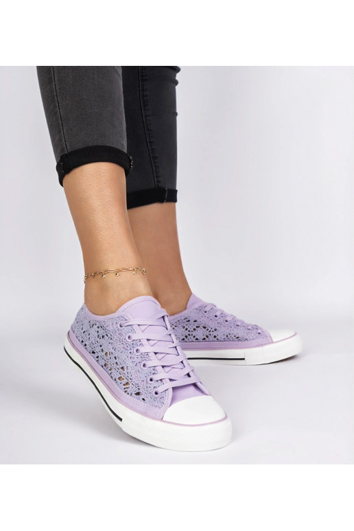 Trampoli viola da donna in tessuto...