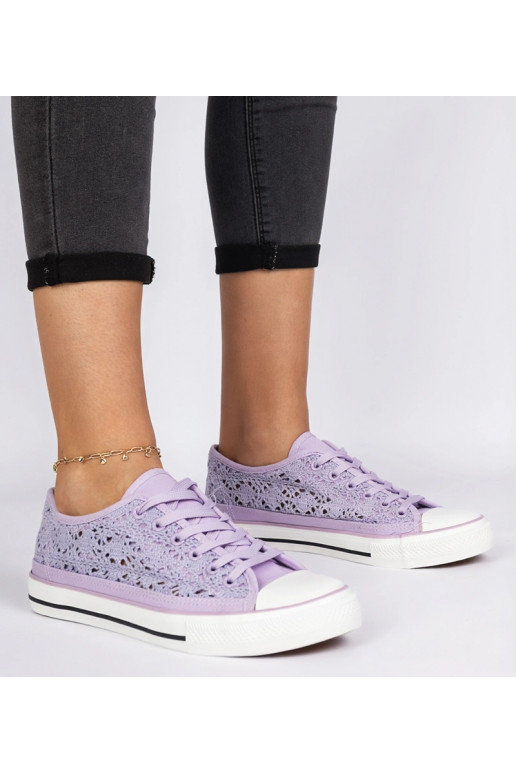 Trampoli viola da donna in tessuto...