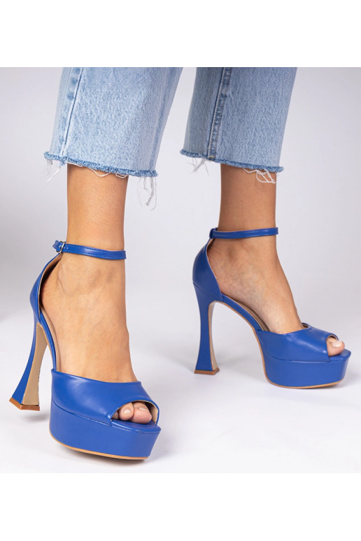 Sandali blu con tacco alto Tesli