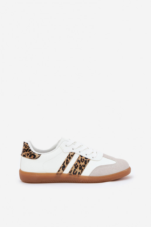 Basso Scarpe modello sneakers Femminile in ecopelle con motivi di pelliccia di leopardo Colore bianco Nonalorin