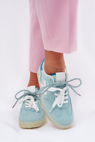 Basso scarpe da ginnastica Femminile con motivi di pelliccia di leopardo colore menta Zelevelis 2