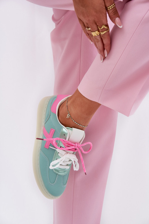 Basso scarpe da ginnastica Femminile con motivi di pelliccia di leopardo menta -colore rosa Zelevelis