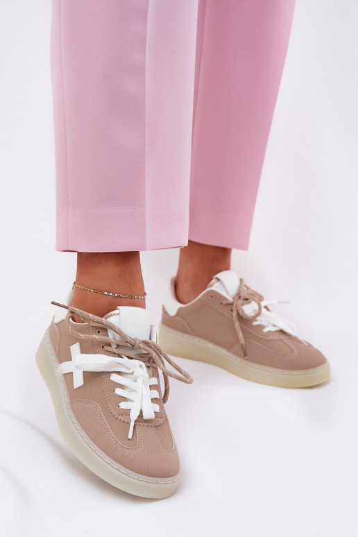 Basso scarpe da ginnastica Femminile beige Zelevelis