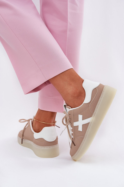 Basso scarpe da ginnastica Femminile beige Zelevelis