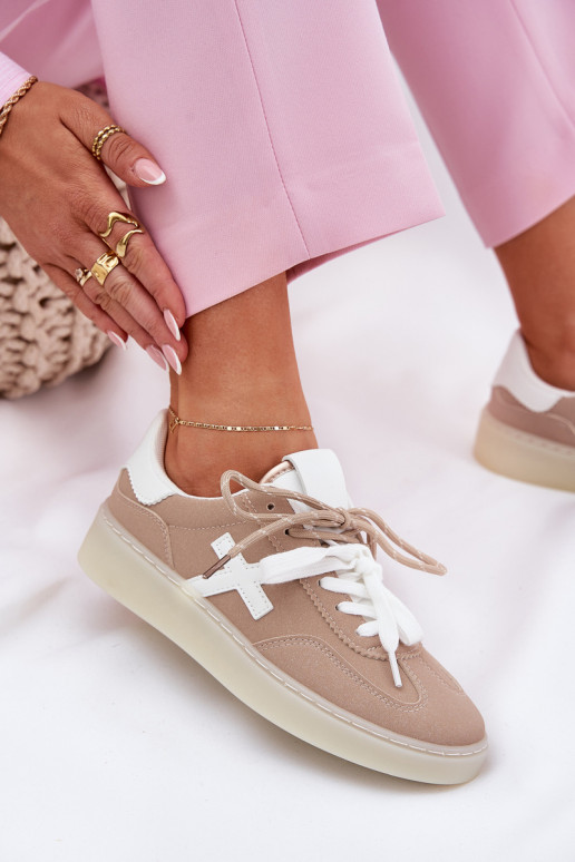 Basso scarpe da ginnastica Femminile beige Zelevelis