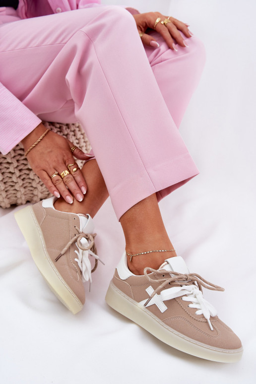 Basso scarpe da ginnastica Femminile beige Zelevelis