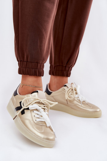 Basso scarpe da ginnastica Femminile colore dorato Zelevelis