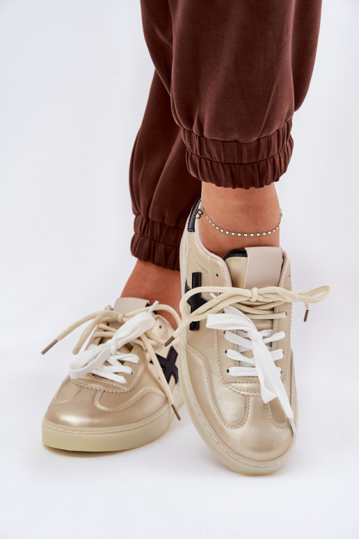 Basso scarpe da ginnastica Femminile colore dorato Zelevelis