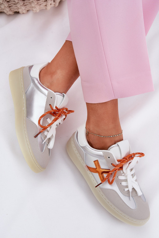 Basso scarpe da ginnastica Femminile color argento Zelevelis