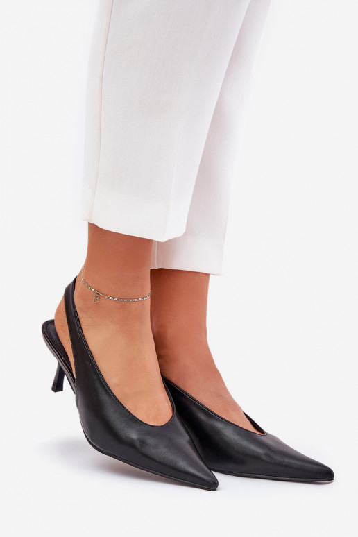 scarpe col tacco alto con tacco aperto Eko Pelle colore nero Aricandia scarpe col tacco alto con tacco aperto Eko Pelle colore nero Aricandia