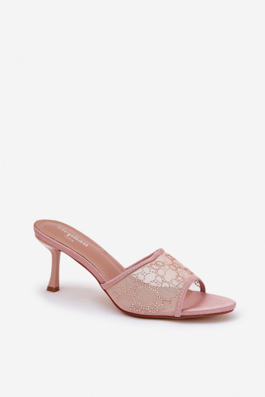 Decorato Pantofole con tacchi sottili Szampańskie Ennoriel