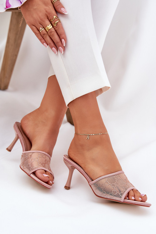 Decorato Pantofole con tacchi sottili Szampańskie Ennoriel